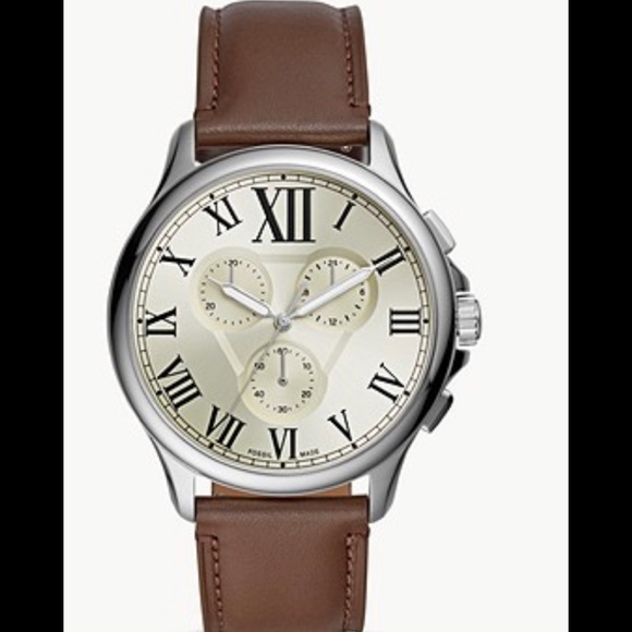 Fossil-Monty Chronograph Brown Leather Watch - Picture 1 of 3